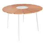 Τραπεζαρία Pinap-Dashiell σετ 5τεμ λευκό αλουμίνιο και plywood σε φυσική απόχρωση Φ110x74εκ - Image 6