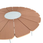 Τραπεζαρία Pinap-Dashiell σετ 5τεμ λευκό αλουμίνιο και plywood σε φυσική απόχρωση Φ110x74εκ - Image 8