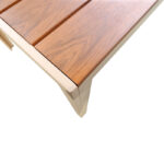 Τραπέζι Nares σαμπανί αλουμίνιο plywood σε φυσική απόχρωση 140x80x72.5εκ - Image 3
