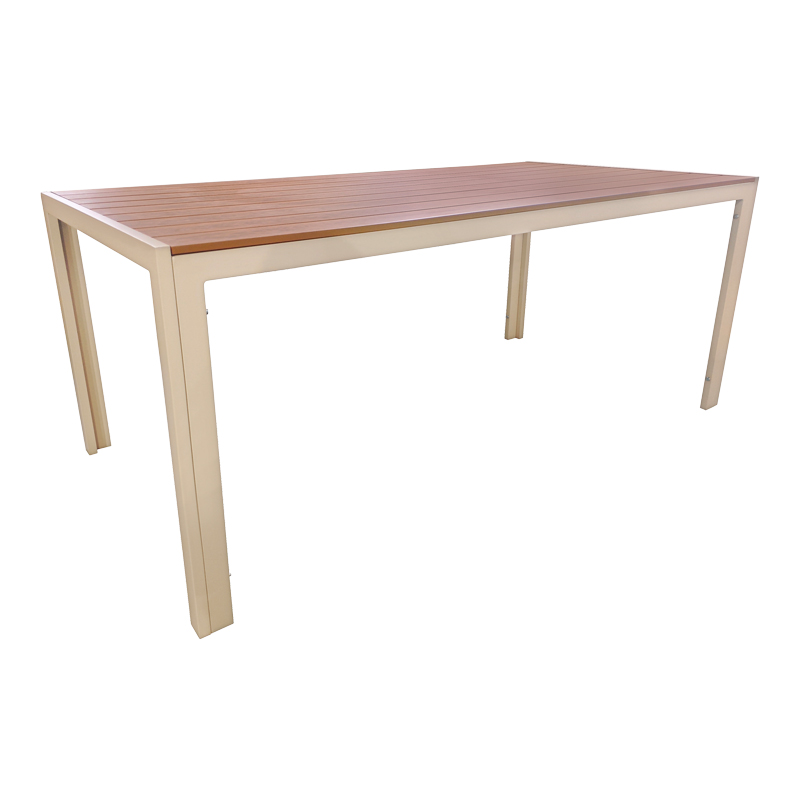 product_pako_152-000107 Τραπέζι Nares σαμπανί αλουμίνιο plywood σε φυσική απόχρωση 180x90x72.5εκ - Image 1