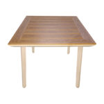 Τραπέζι Synergy αλουμίνιο cappuccino-plywood σε φυσική απόχρωση 80x80x74εκ - Image 2