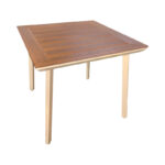 Τραπέζι Synergy αλουμίνιο cappuccino-plywood σε φυσική απόχρωση 80x80x74εκ