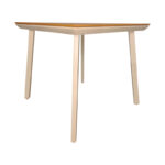 Τραπέζι Synergy αλουμίνιο cappuccino-plywood σε φυσική απόχρωση 80x80x74εκ - Image 3