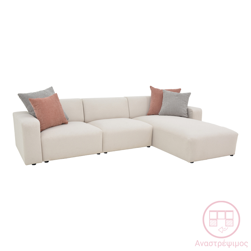 product_pako_166-000027 Γωνιακός καναπές αναστρέψιμος Manimy ύφασμα σε κρεμ απόχρωση 285x186x95εκ - Image 1