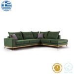 Γωνιακός καναπές αριστερή γωνία Luxury II ύφασμα κυπαρισσί-ανθρακί 290x235x95εκ - Image 2