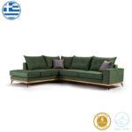 Γωνιακός καναπές δεξιά γωνία Luxury II ύφασμα κυπαρισσί-ανθρακί 290x235x95εκ - Image 2