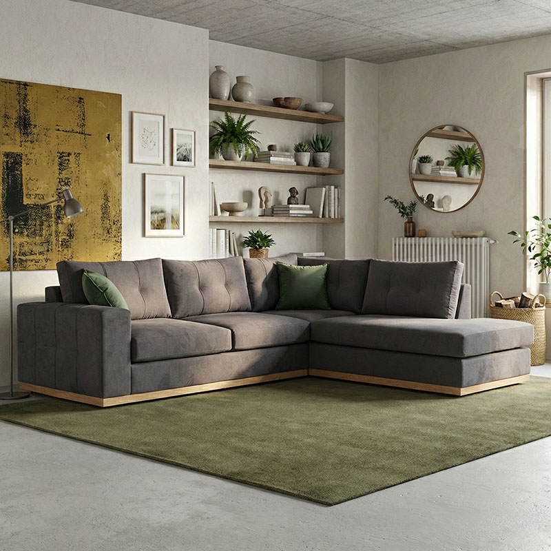 product_pako_168-000003 Γωνιακός καναπές αριστερή γωνία Boston ύφασμα ανθρακί-κυπαρισσί 280x225x90εκ - Image 1