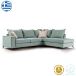 Γωνιακός καναπές αριστερή γωνία Romantic ύφασμα ciel-cream 290x235x95εκ - Image 2