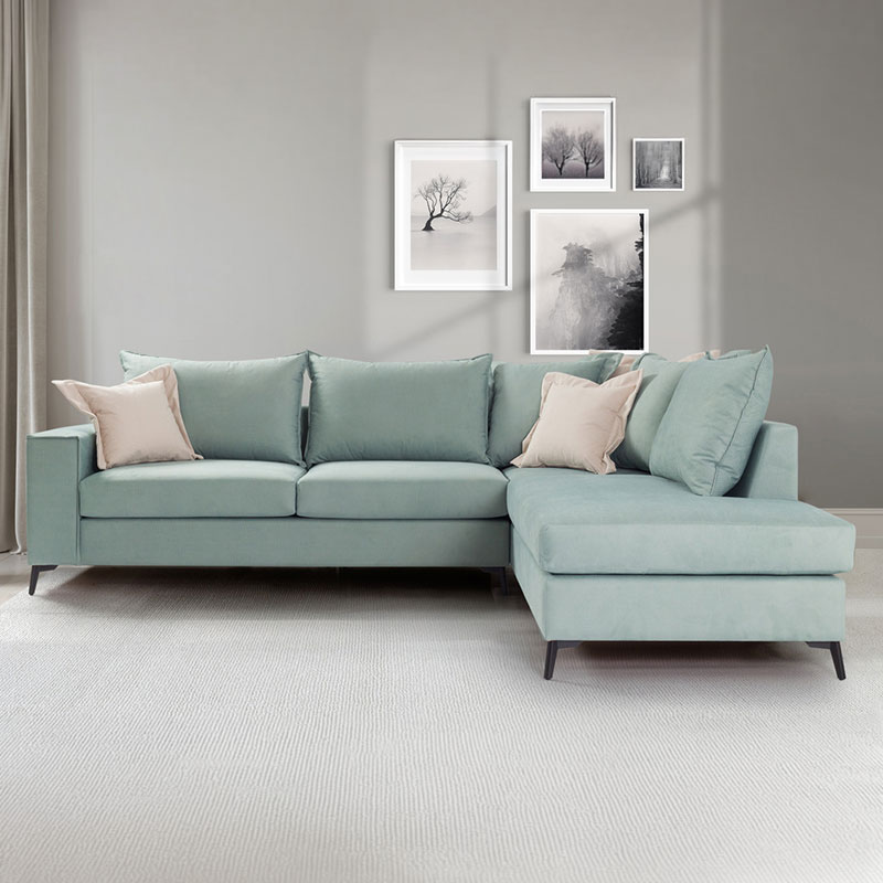 product_pako_168-000005 Γωνιακός καναπές αριστερή γωνία Romantic ύφασμα ciel-cream 290x235x95εκ - Image 1