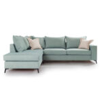 Γωνιακός καναπές δεξιά γωνία Romantic ύφασμα Ciel-Cream 290x235x95εκ - Image 3
