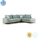 Γωνιακός καναπές αριστερή γωνία Luxury II ύφασμα ciel-cream 290x235x95εκ - Image 2