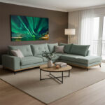 Γωνιακός καναπές αριστερή γωνία Luxury II ύφασμα ciel-cream 290x235x95εκ