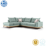 Γωνιακός καναπές δεξιά γωνία Luxury II ύφασμα ciel-cream 290x235x95εκ - Image 2