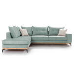 Γωνιακός καναπές δεξιά γωνία Luxury II ύφασμα ciel-cream 290x235x95εκ - Image 3