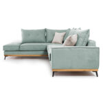 Γωνιακός καναπές δεξιά γωνία Luxury II ύφασμα ciel-cream 290x235x95εκ - Image 4