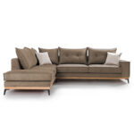 Γωνιακός καναπές δεξιά γωνία Luxury II ύφασμα mocha-cream 290x235x95εκ - Image 3
