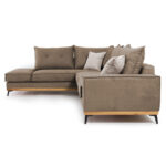 Γωνιακός καναπές δεξιά γωνία Luxury II ύφασμα mocha-cream 290x235x95εκ - Image 4