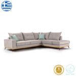 Γωνιακός καναπές αριστερή γωνία Luxury II ύφασμα elephant-ciel 290x235x95εκ - Image 2