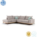 Γωνιακός καναπές δεξιά γωνία Luxury II ύφασμα elephant-ciel 290x235x95εκ - Image 2