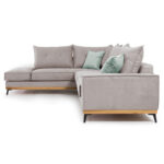 Γωνιακός καναπές δεξιά γωνία Luxury II ύφασμα elephant-ciel 290x235x95εκ - Image 4