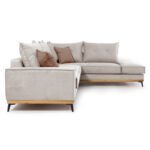 Γωνιακός καναπές αριστερή γωνία Luxury II ύφασμα cream-mocha 290x235x95εκ - Image 4