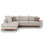 Γωνιακός καναπές δεξιά γωνία Luxury II ύφασμα cream-mocha 290x235x95εκ - Image 3