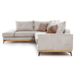 Γωνιακός καναπές δεξιά γωνία Luxury II ύφασμα cream-mocha 290x235x95εκ - Image 4