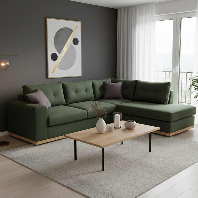 product_pako_168-000017 Γωνιακός καναπές αριστερή γωνία Boston ύφασμα κυπαρισσί-ανθρακί 280x225x90εκ - Image 1