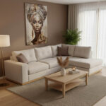 Γωνιακός καναπές αριστερή γωνία Boston ύφασμα cream-mocha 280x225x90εκ