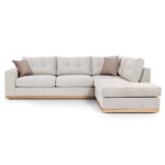 Γωνιακός καναπές αριστερή γωνία Boston ύφασμα cream-mocha 280x225x90εκ - Image 3