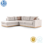 Γωνιακός καναπές δεξιά γωνία Boston ύφασμα cream-mocha 280x225x90εκ - Image 2