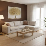 Γωνιακός καναπές δεξιά γωνία Boston ύφασμα cream-mocha 280x225x90εκ