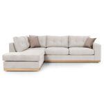 Γωνιακός καναπές δεξιά γωνία Boston ύφασμα cream-mocha 280x225x90εκ - Image 3