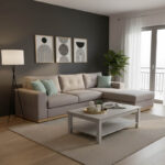 Γωνιακός καναπές δεξιά γωνία Boston ύφασμα elephant-ciel 280x225x90εκ