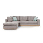 Γωνιακός καναπές δεξιά γωνία Boston ύφασμα elephant-ciel 280x225x90εκ - Image 3
