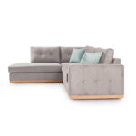 Γωνιακός καναπές δεξιά γωνία Boston ύφασμα elephant-ciel 280x225x90εκ - Image 4