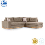 Γωνιακός καναπές αριστερή γωνία Boston ύφασμα mocha-cream 280x225x90εκ - Image 2