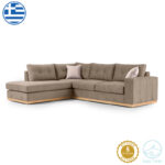 Γωνιακός καναπές δεξιά γωνία Boston ύφασμα mocha-cream 280x225x90εκ - Image 2