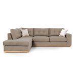 Γωνιακός καναπές δεξιά γωνία Boston ύφασμα mocha-cream 280x225x90εκ - Image 3