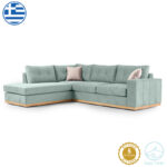 Γωνιακός καναπές δεξιά γωνία Boston ύφασμα ciel-cream 280x225x90εκ - Image 2