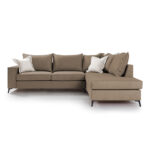 Γωνιακός καναπές αριστερή γωνία Romantic ύφασμα mocha-cream 290x235x95εκ - Image 3
