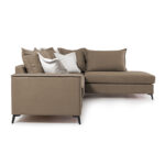 Γωνιακός καναπές αριστερή γωνία Romantic ύφασμα mocha-cream 290x235x95εκ - Image 4