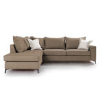 Γωνιακός καναπές δεξιά γωνία Romantic ύφασμα mocha-cream 290x235x95εκ - Image 3