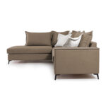 Γωνιακός καναπές δεξιά γωνία Romantic ύφασμα mocha-cream 290x235x95εκ - Image 4