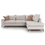 Γωνιακός καναπές αριστερή γωνία Romantic ύφασμα cream-mocha 290x235x95εκ - Image 3