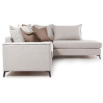 Γωνιακός καναπές αριστερή γωνία Romantic ύφασμα cream-mocha 290x235x95εκ - Image 4