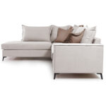 Γωνιακός καναπές δεξιά γωνία Romantic ύφασμα cream-mocha 290x235x95εκ - Image 4