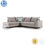 Γωνιακός καναπές δεξιά γωνία Romantic ύφασμα elephant-ciel 290x235x95εκ - Image 2
