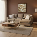 Γωνιακός καναπές Fabulous αναστρέψιμος ύφασμα mocha-cream 240x165x95εκ