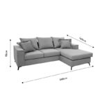 Γωνιακός καναπές Fabulous αναστρέψιμος ύφασμα mocha-cream 240x165x95εκ - Image 8